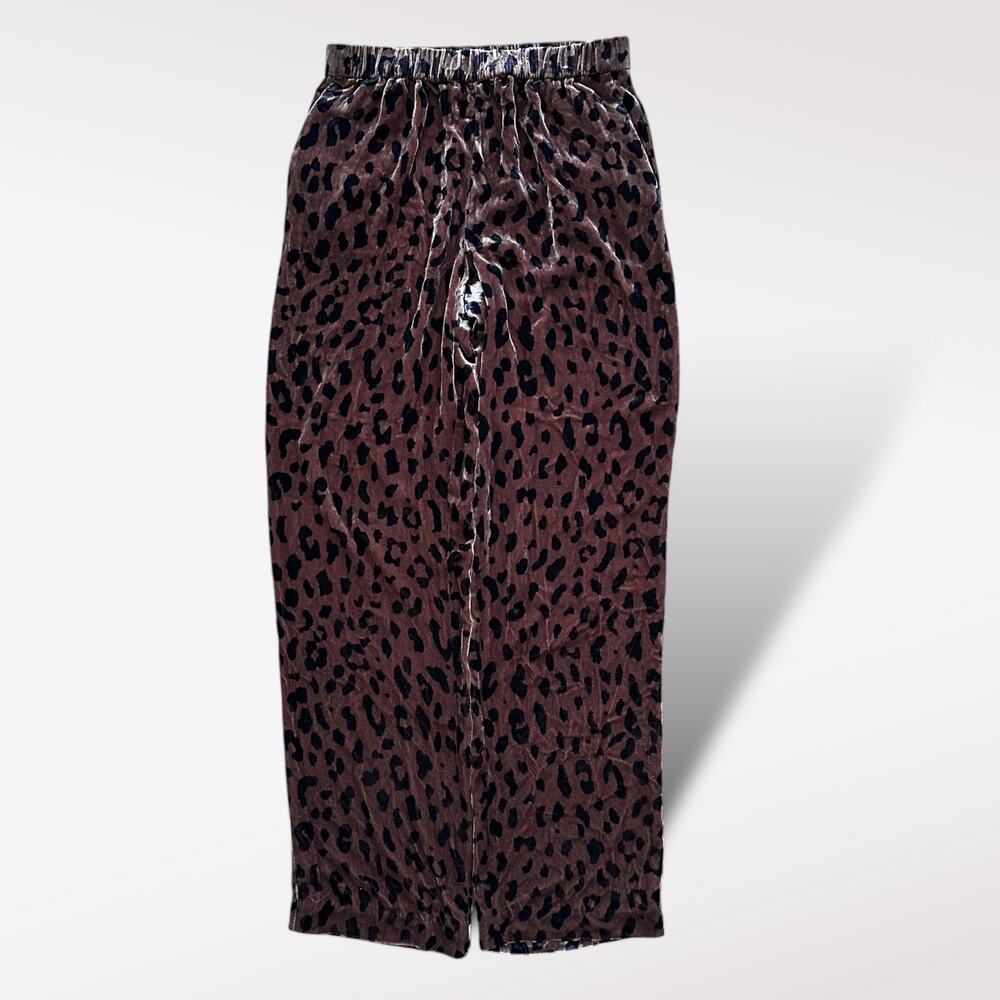 Tibi Cheetah Velvet Pant in Rosewood/Navy NWOT Size Small Indie Sleaze‎